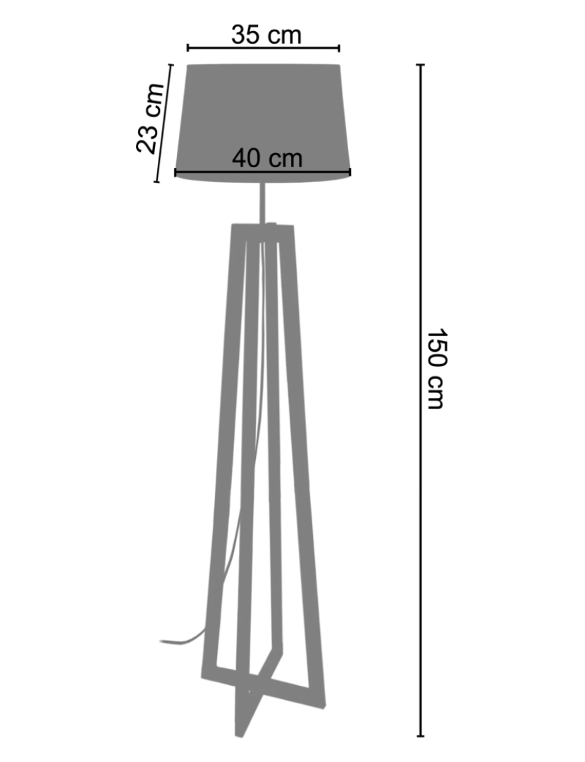 imagem de LOT - Candeeiro pé alto trapecio madeira natural e branco2