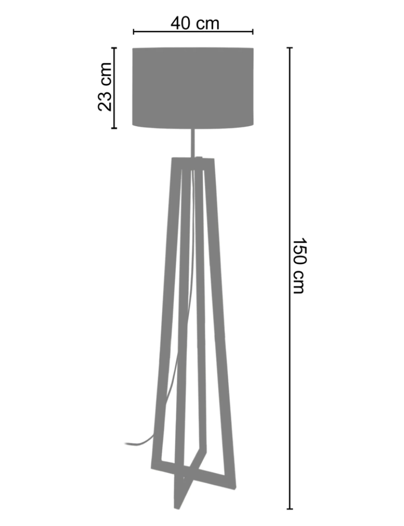 imagem de LOT - Candeeiro pé alto trapecio madeira natural e branco2