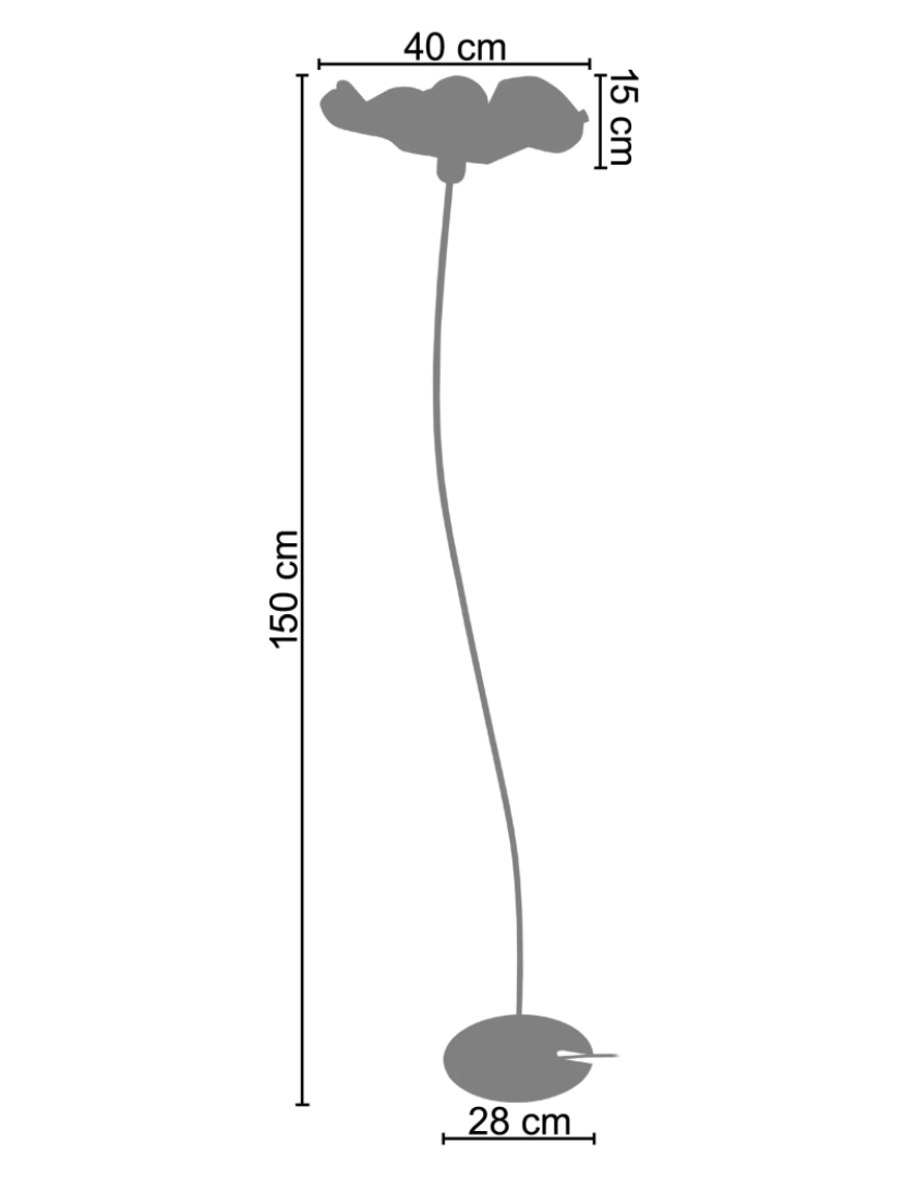 imagem de BLUME - Candeeiro pé alto redondo metal preto e créme2