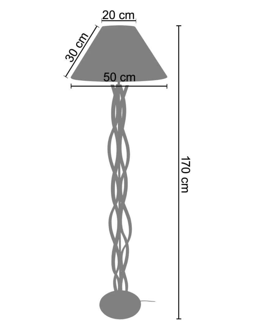 imagem de ONDAS - Candeeiro pé alto redondo metal preto2