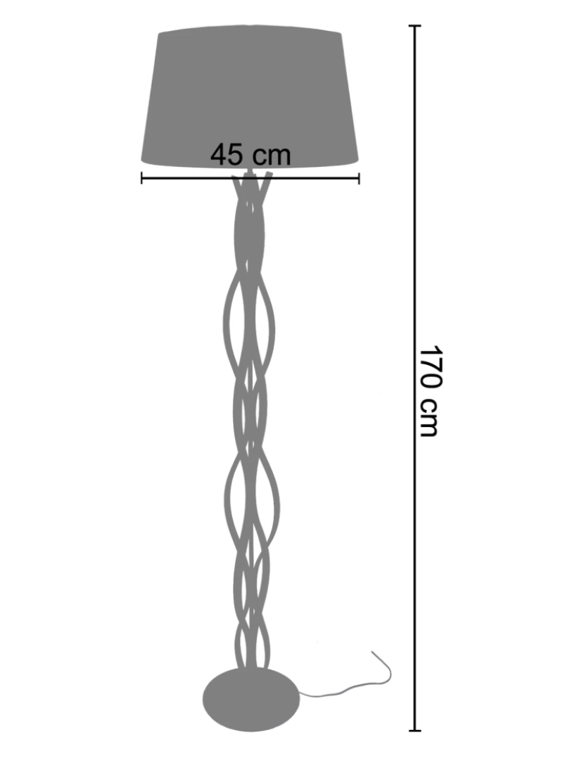 imagem de ONDAS - Candeeiro pé alto redondo metal preto2