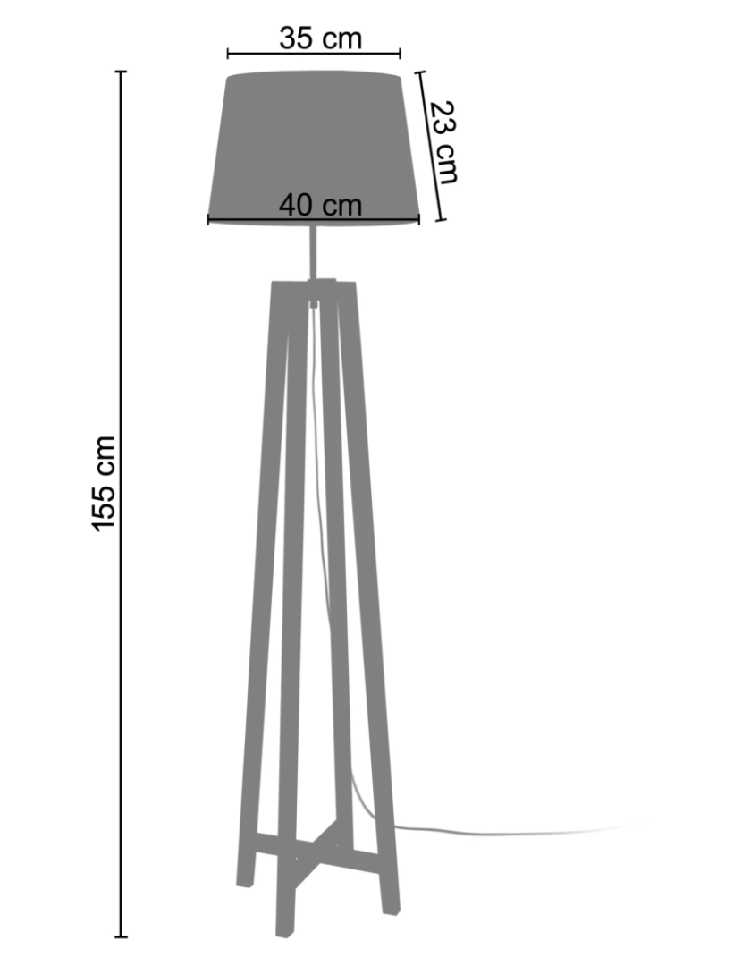 imagem de KALMAR - Candeeiro pé alto trapecio madeira taupe2