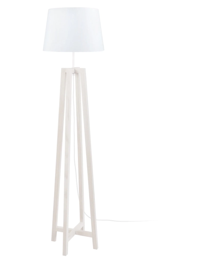 Tosel - KALMAR - Candeeiro pé alto trapecio madeira branco