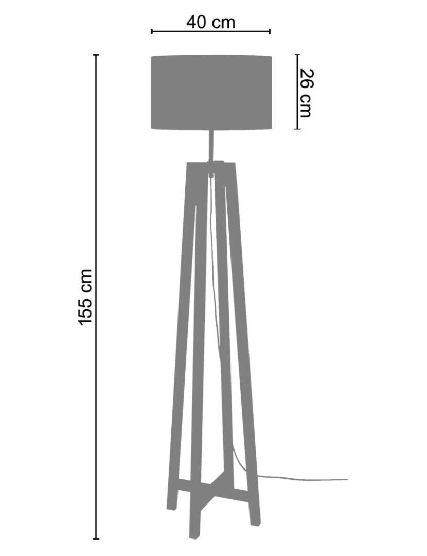 imagem de KALMAR - Candeeiro pé alto trapecio madeira preto3