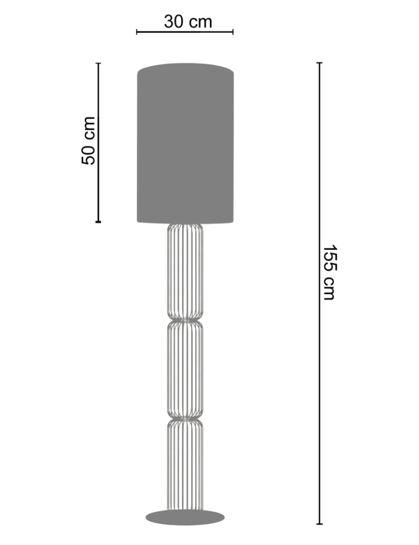 imagem de LISBURNE - Candeeiro pé alto redondo metal castanho2