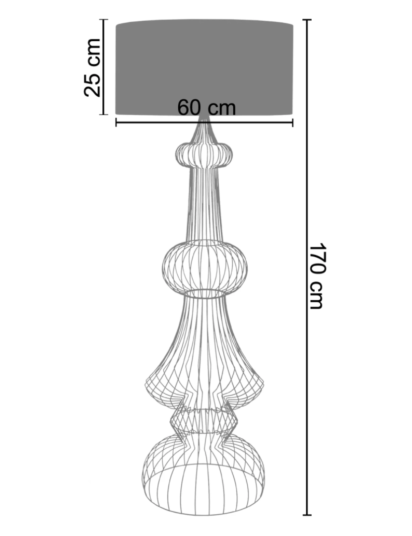 imagem de PAGODA - Candeeiro pé alto redondo metal castanho2