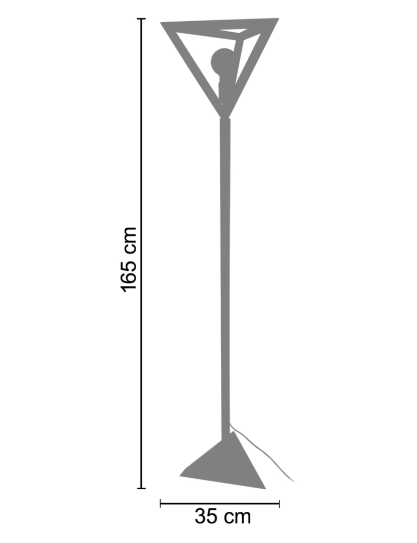 imagem de TÉTRAÈDRE B - Candeeiro pé alto triangular madeira natural2