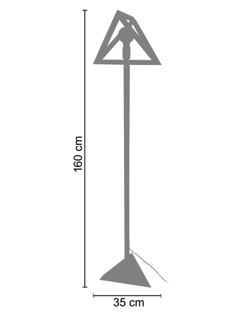 imagem de TÉTRAÈDRE C - Candeeiro pé alto triangular madeira natural2