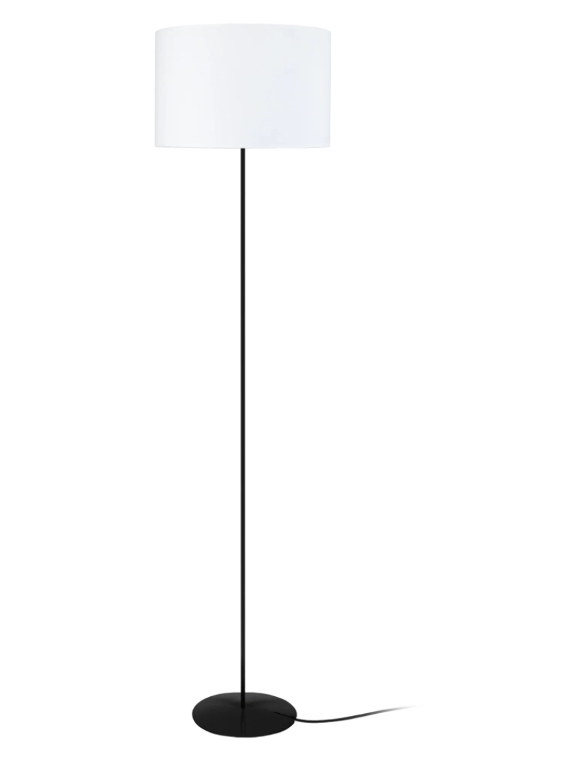 imagem de ALFENA - Candeeiro pé alto redondo metal preto e branco1