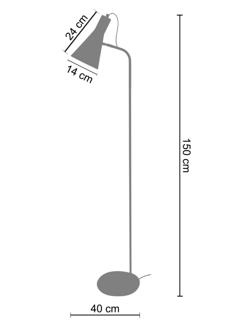 imagem de FUNNEL - Candeeiro de chão de leitura redondo metal marfim branco2