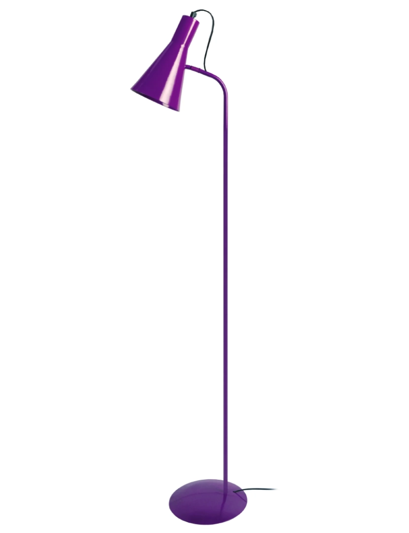 Tosel - FUNNEL - Candeeiro de chão de leitura redondo metal violeta