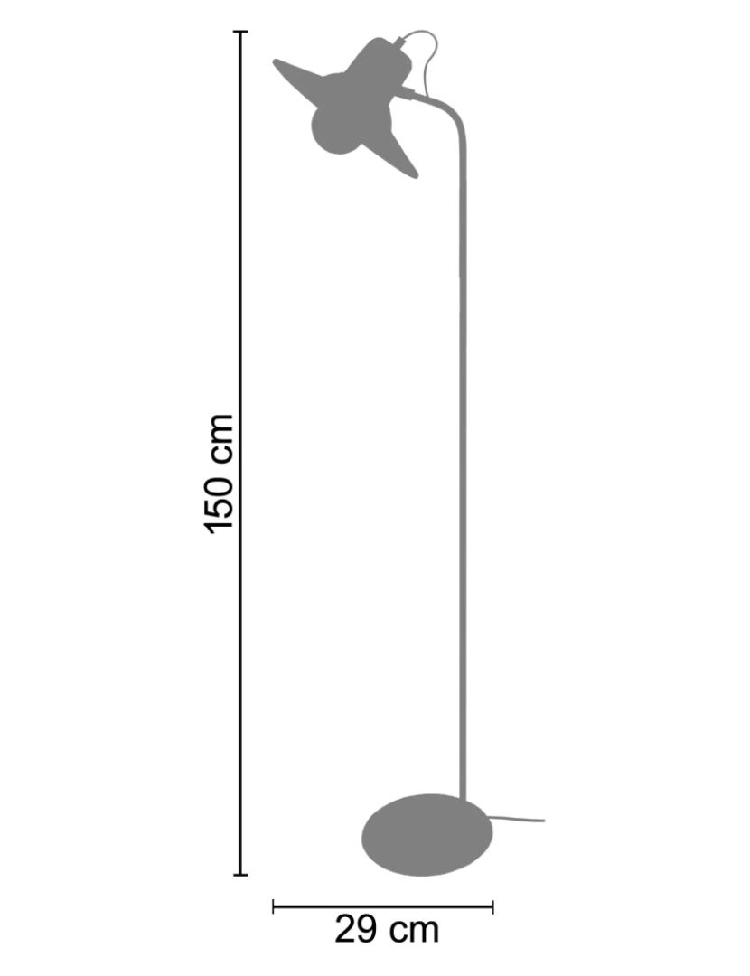 imagem de LODGE - Candeeiro de chão de leitura rectangular metal castanho2