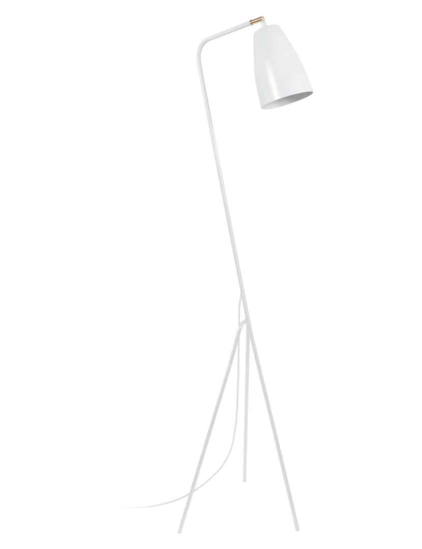 Tosel - OLOF - Candeeiro de chão de leitura redondo metal marfim branco