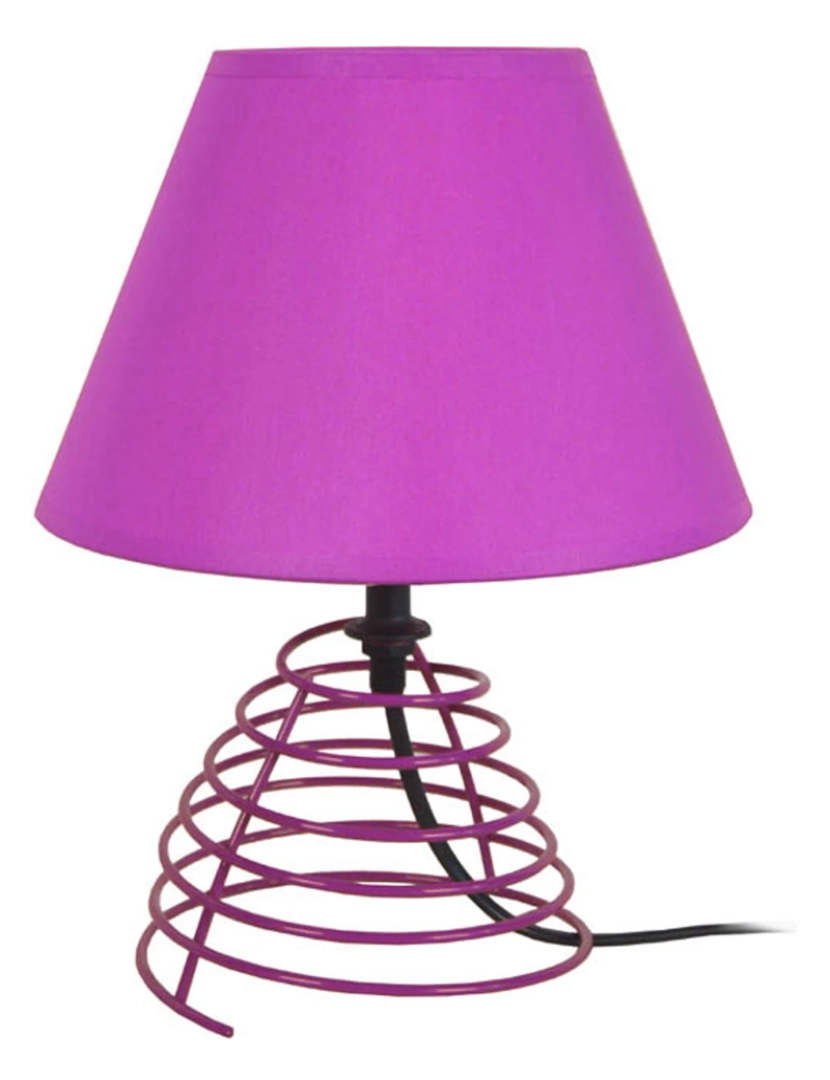 Tosel - TORTILLON - Candeeiro mesa de cabeceira redondo metal violeta