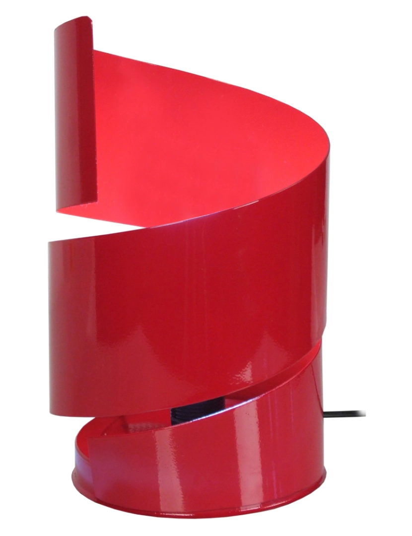 imagem de VIRA - Candeeiro mesa de cabeceira redondo metal vermelho1
