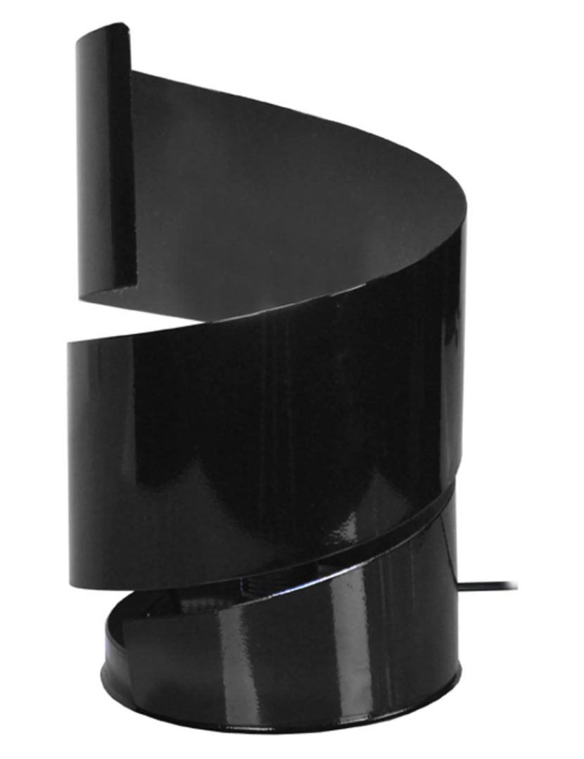 imagem de VIRA - Candeeiro mesa de cabeceira redondo metal preto1