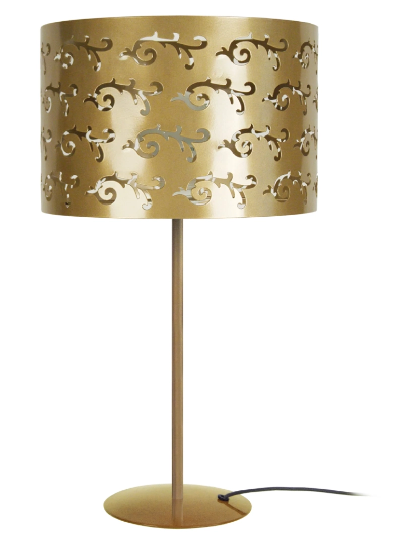 imagem de LYS - Candeeiro mesa de cabeceira redondo metal ouro1