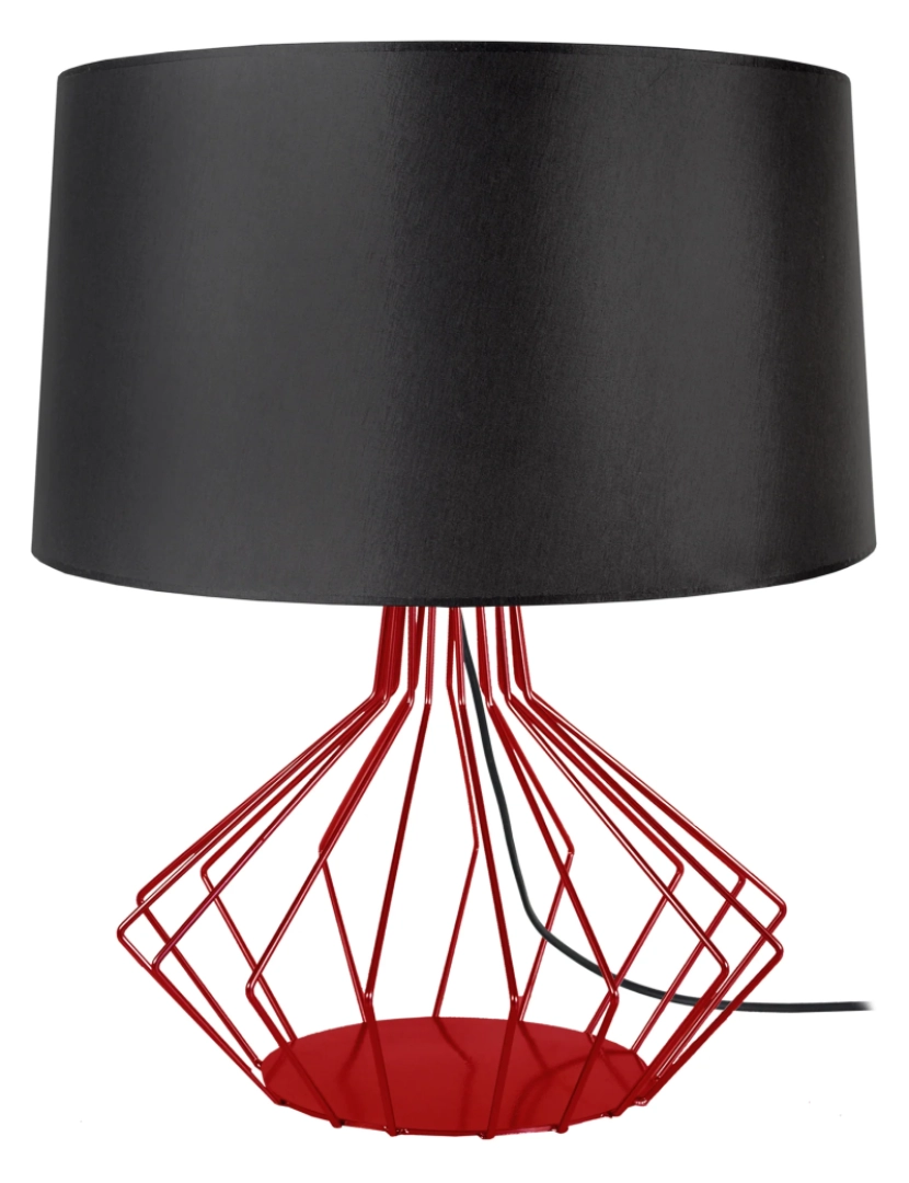 Tosel - XÉOMETRICA - Candeeiro de Mesa redondo metal vermelho e preto