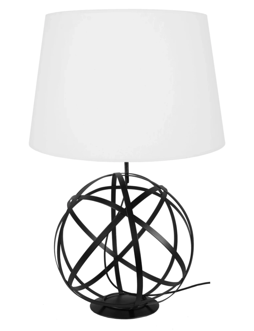 Tosel - GLOBE JUNON - Candeeiro de Mesa redondo metal preto e branco