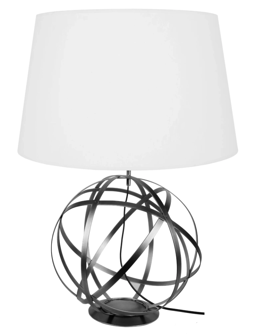 Tosel - GLOBE JUNON - Candeeiro de Mesa redondo metal antracite e branco