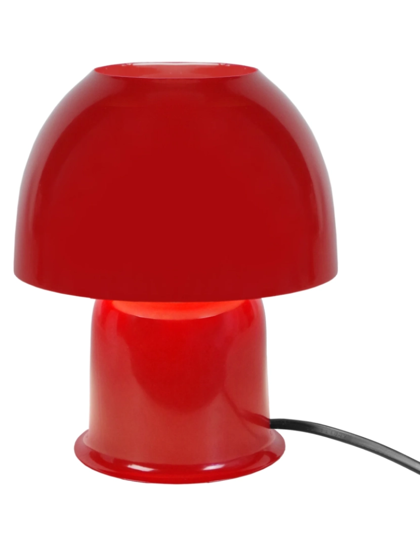 imagem de ELVIRA - Candeeiro mesa de cabeceira redondo metal vermelho1