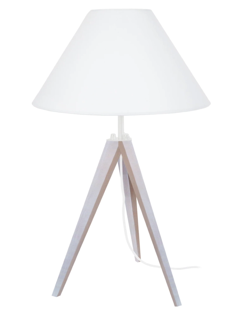 imagem de IDUN - Candeeiro mesa de cabeceira redondo madeira marfim branco1