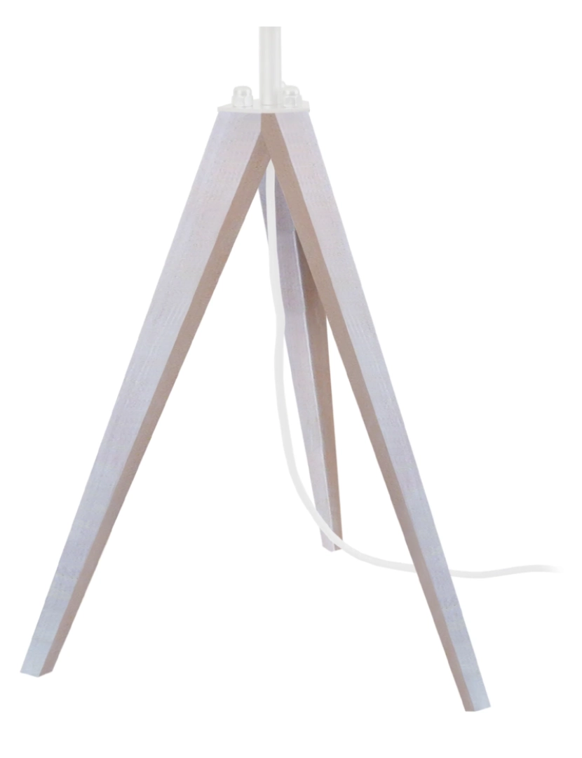 imagem de IDUN - Candeeiro mesa de cabeceira redondo madeira marfim branco5