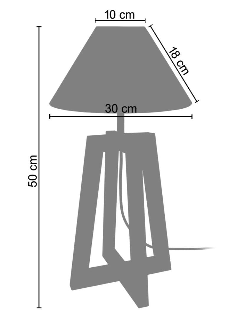 imagem de LOT - Candeeiro mesa de cabeceira redondo madeira taupe e branco2