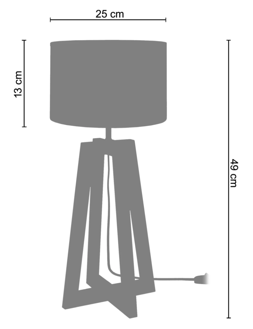 imagem de LOT - Candeeiro mesa de cabeceira redondo madeira branco2