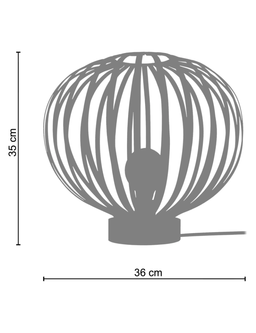 imagem de LAM.DAVOS - Candeeiro de Mesa redondo metal natural e castanho2