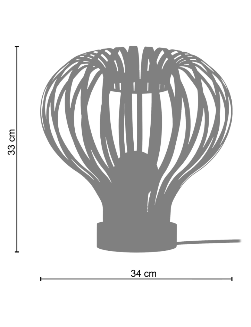 imagem de LAM.LUGANO - Candeeiro de Mesa redondo metal natural e castanho2