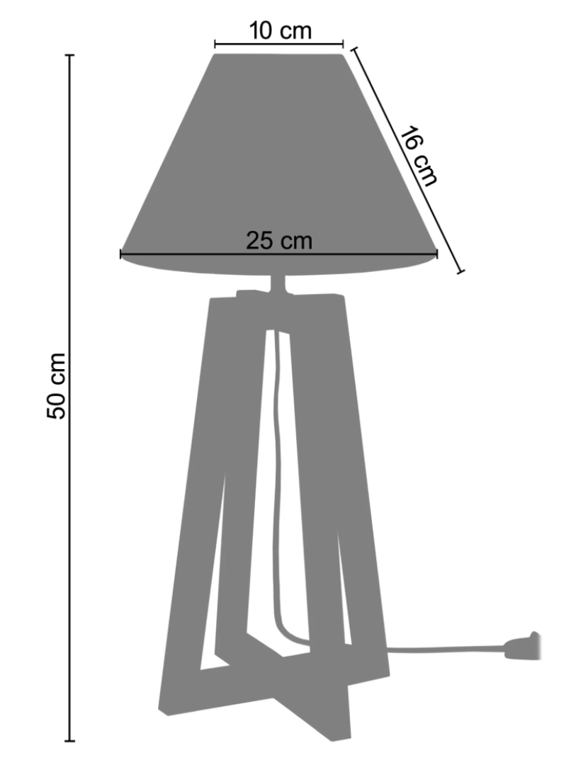 imagem de LOT - Candeeiro mesa de cabeceira redondo madeira taupe e branco2