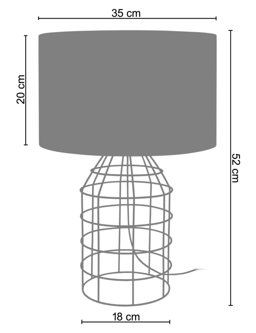 imagem de CRAPAROLA - Candeeiro de Mesa redondo metal castanho e branco2