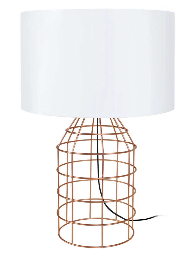imagem de CRAPAROLA - Candeeiro de Mesa redondo metal cobre e branco1