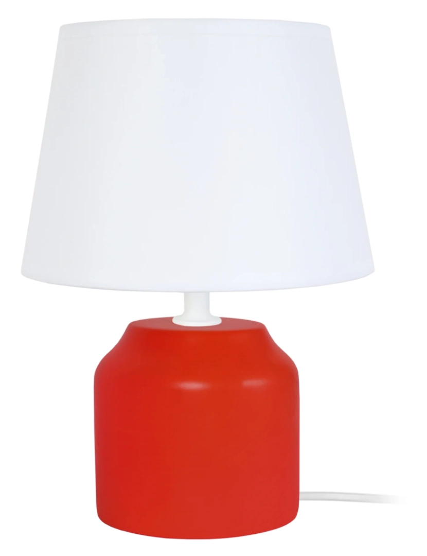 Tosel - MARY B - Candeeiro mesa de cabeceira redondo madeira vermelho e branco