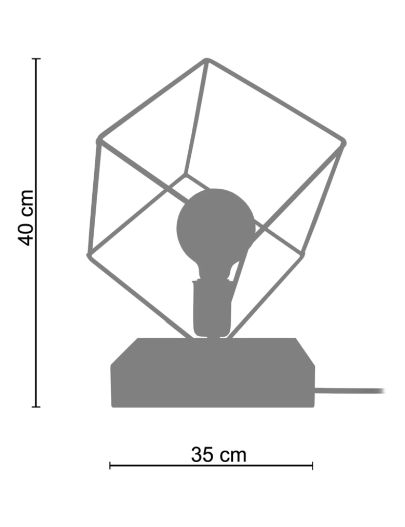 imagem de SQUARE - Candeeiro de Mesa cuadrado metal preto2