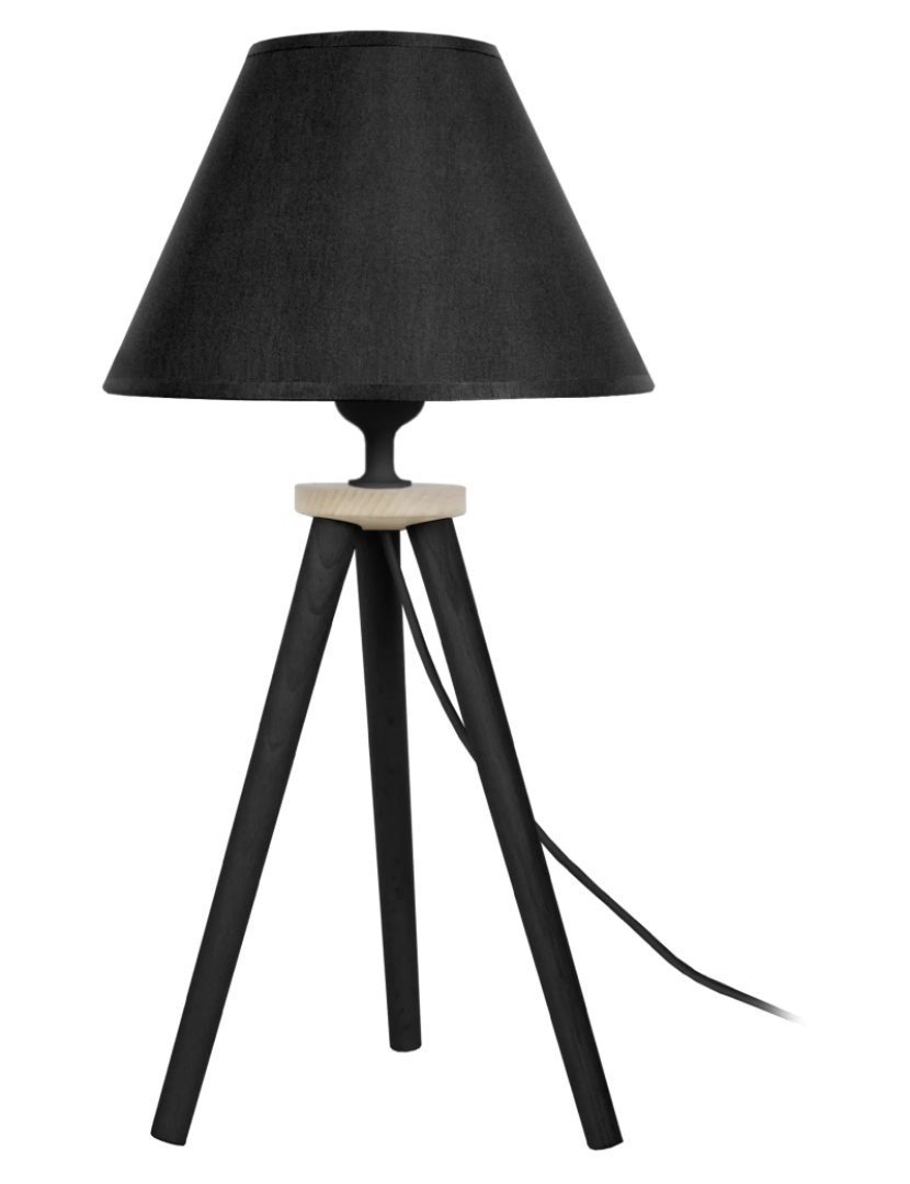 imagem de UTGARD - Candeeiro mesa de cabeceira redondo madeira preto1