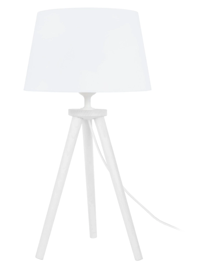 Tosel - UTGARD - Candeeiro mesa de cabeceira redondo madeira branco