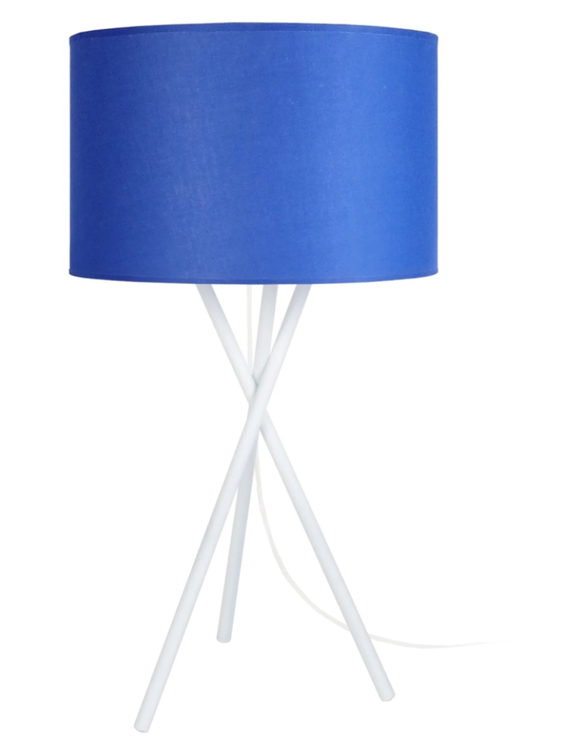 imagem de MIDGARD - Candeeiro mesa de cabeceira redondo metal branco e azul1