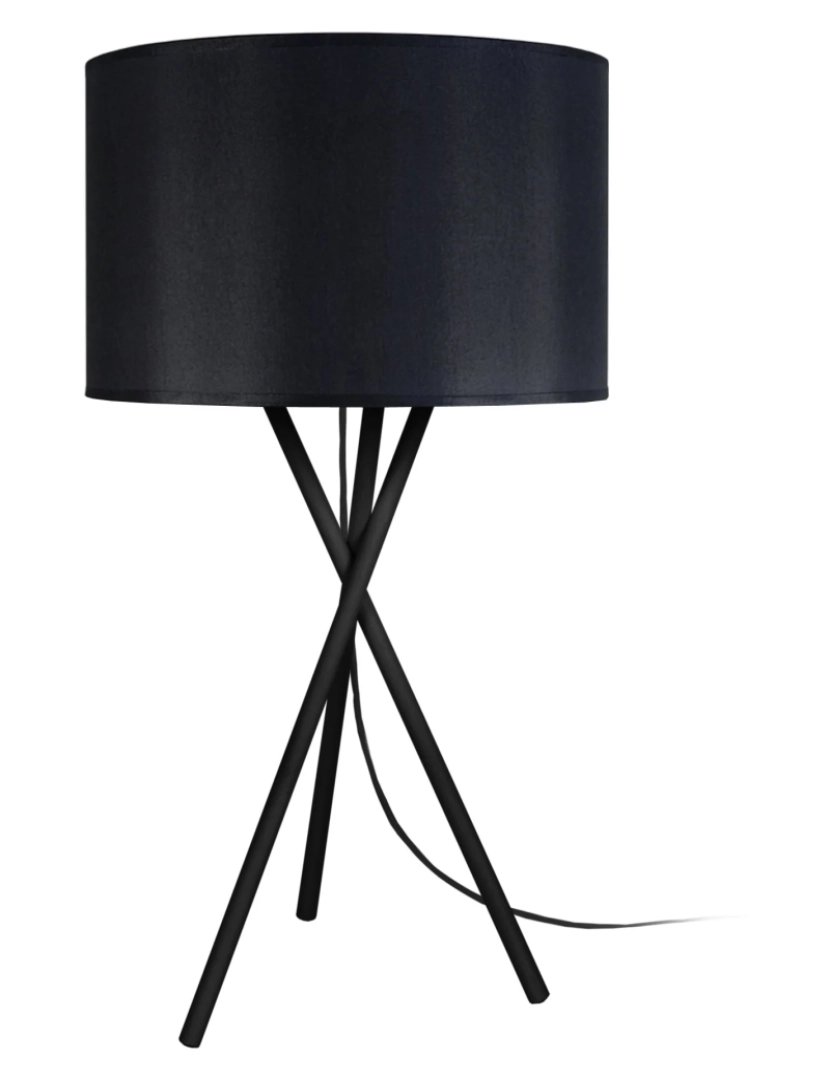 Tosel - MIDGARD - Candeeiro mesa de cabeceira redondo metal preto