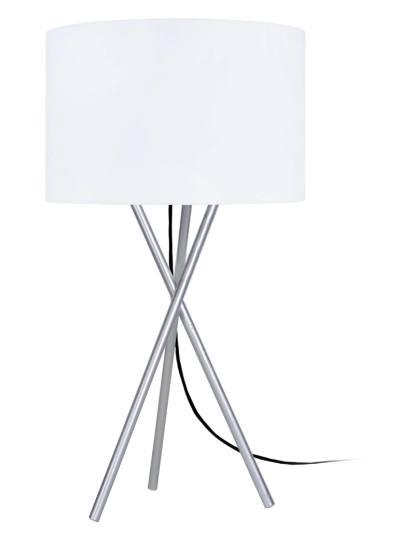 imagem de MIDGARD - Candeeiro mesa de cabeceira redondo metal alumínio e branco1