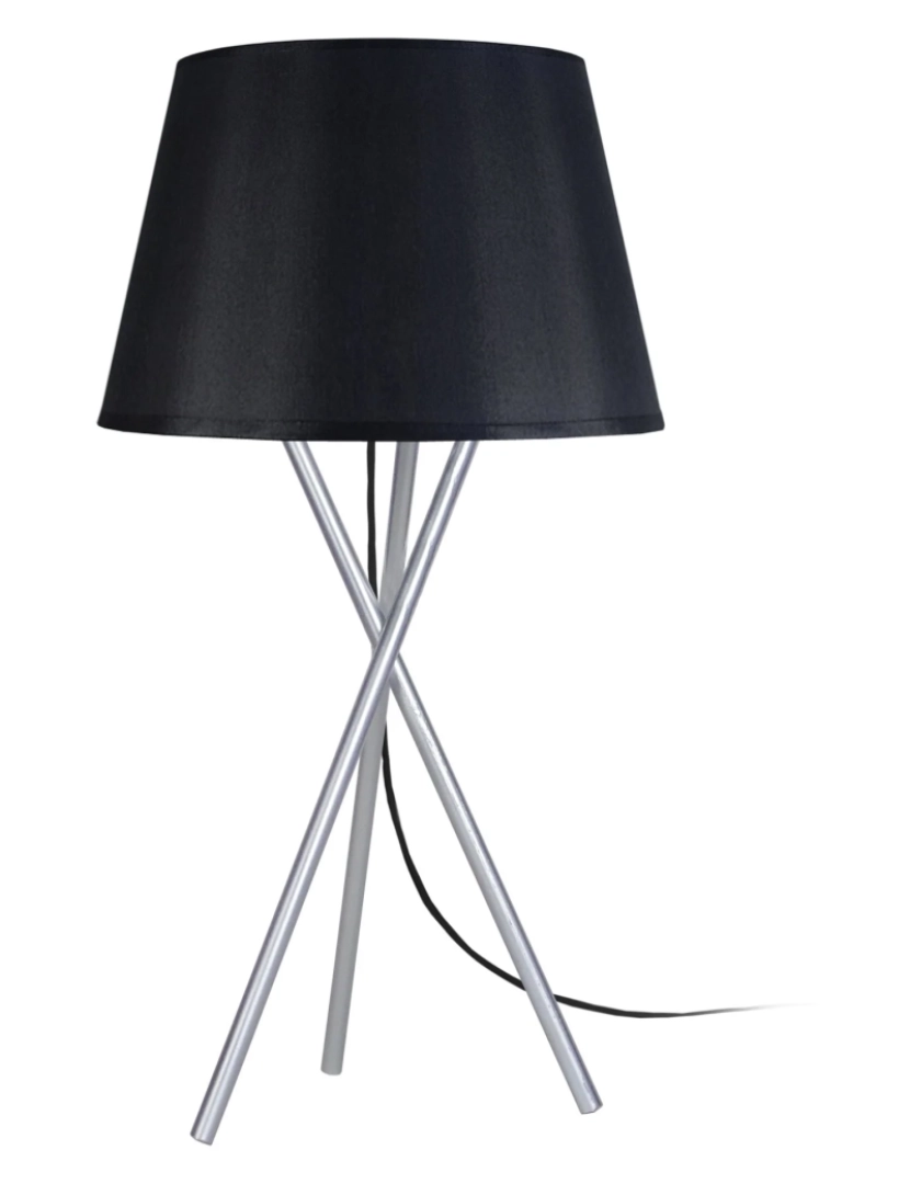 imagem de MIDGARD - Candeeiro mesa de cabeceira redondo metal alumínio e preto1