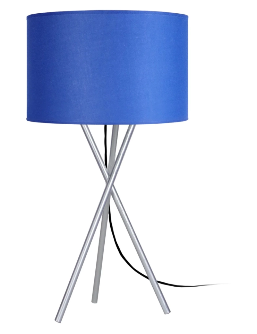 imagem de MIDGARD - Candeeiro mesa de cabeceira redondo metal alumínio e azul1