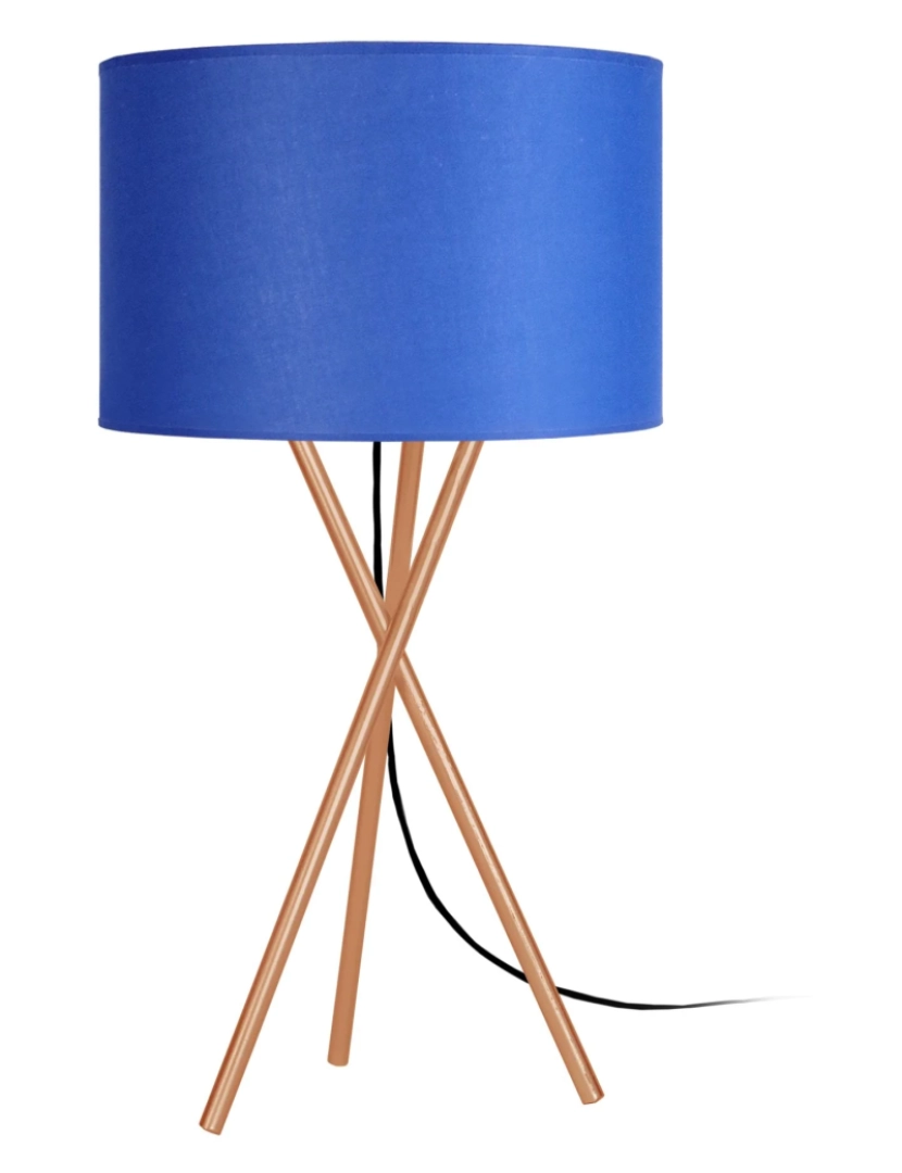imagem de MIDGARD - Candeeiro mesa de cabeceira redondo metal cobre e azul1