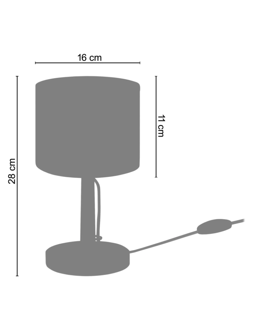 imagem de MYKINES - Candeeiro mesa de cabeceira redondo madeira branco e cinza2