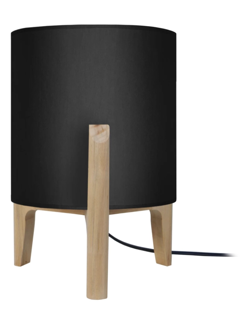 Tosel - PIPPINT SMALL - Candeeiro de Mesa redondo madeira natural e preto