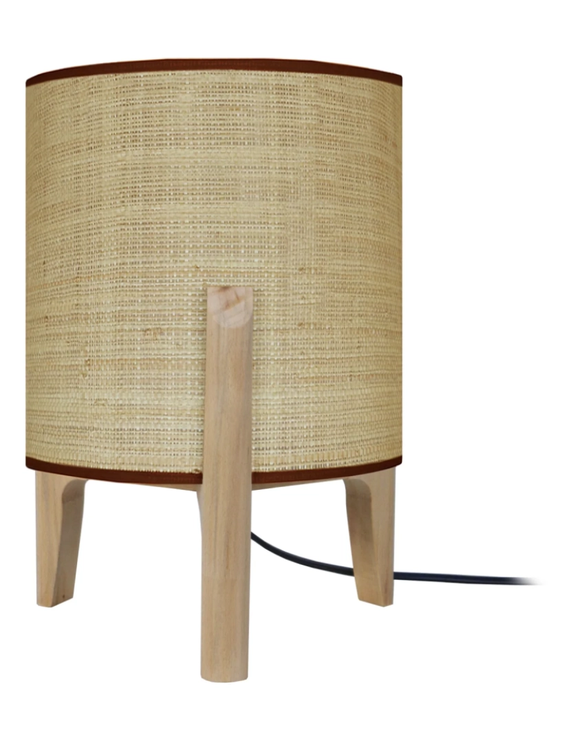 imagem de PIPPINT SMALL - Candeeiro de Mesa redondo madeira trançado natural e palha1