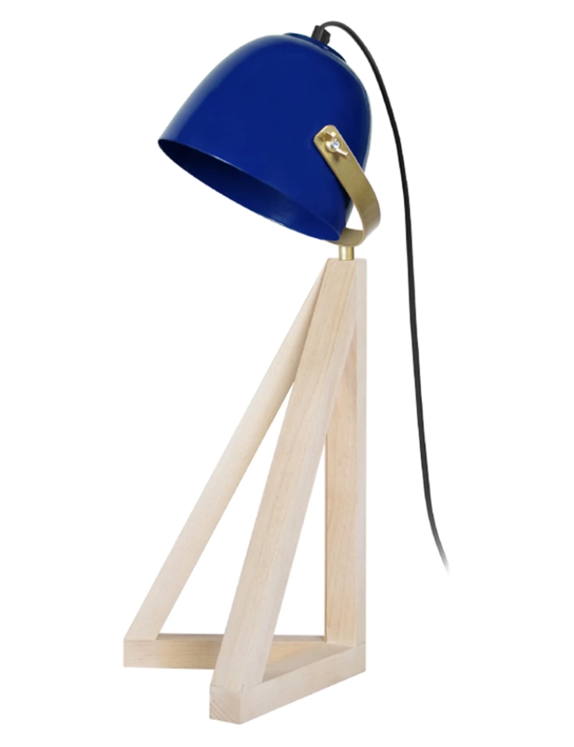 imagem de FARUM - Suspensão redondo madeira natural e azul1