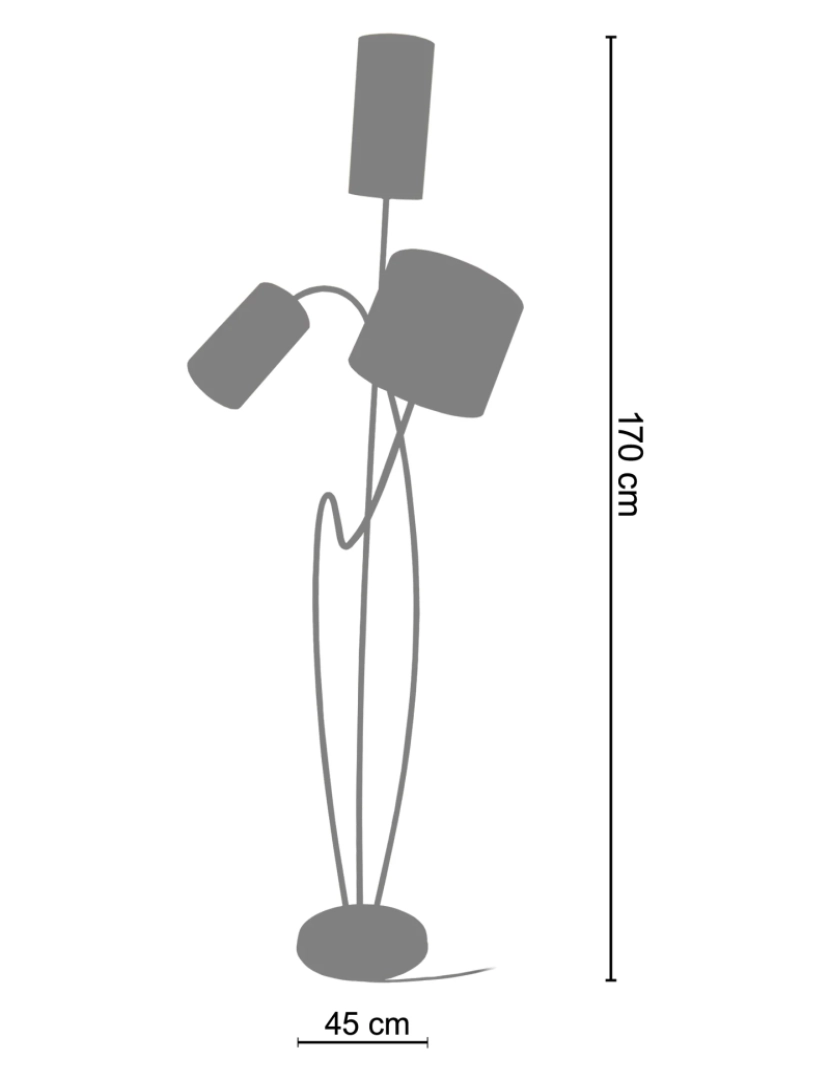 imagem de MIDI - Candeeiro pé alto redondo metal castanho2