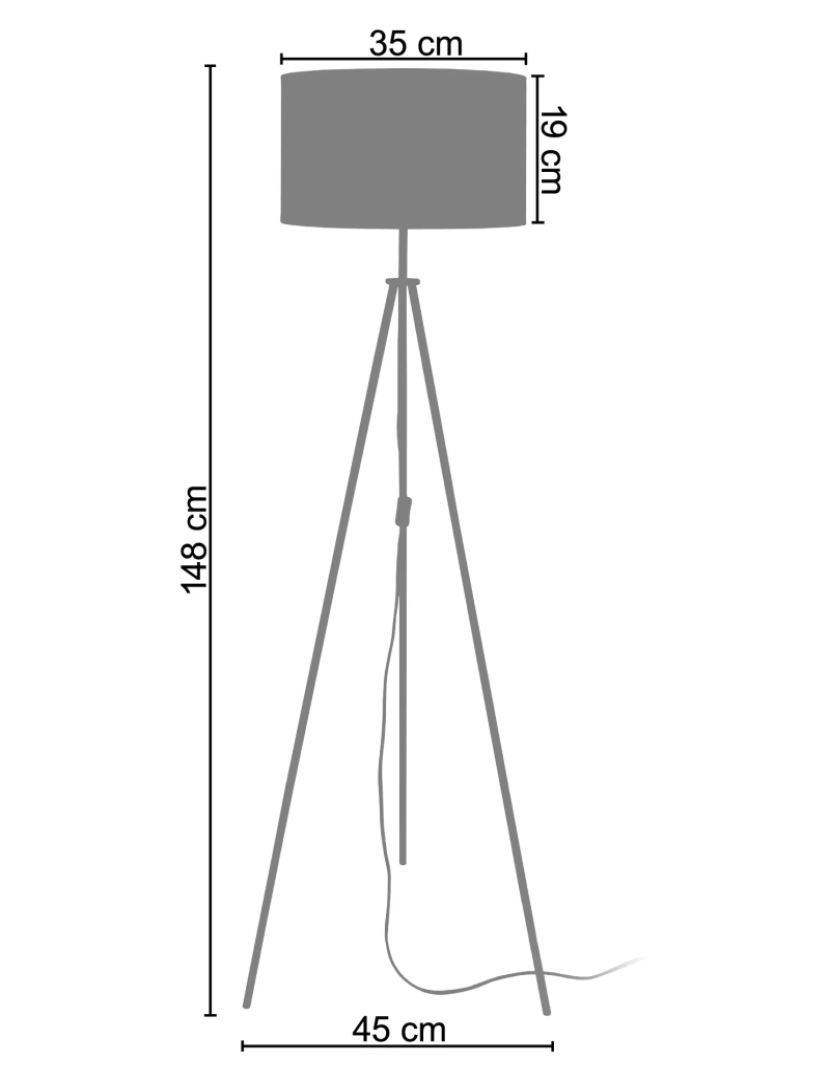 imagem de ASGARD - Candeeiro pé alto redondo metal preto3